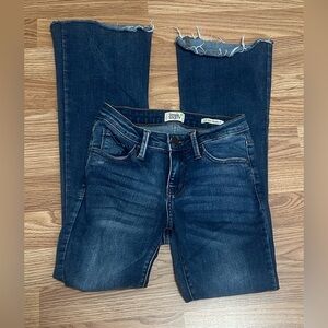 Trendy Dark Blue Flare Jeans